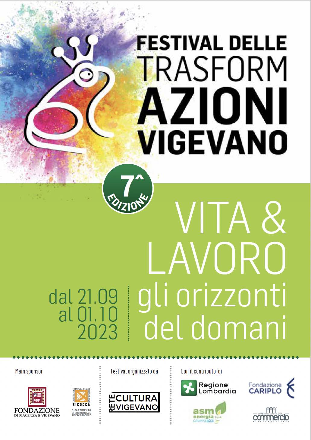 AL VIA LA SETTIMA EDIZIONE DEL FESTIVAL DELLE TRASFORMAZIONI